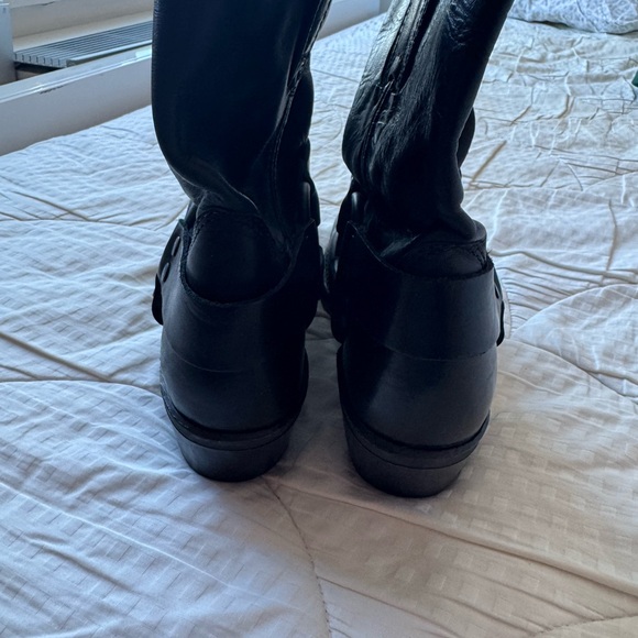 Frye Black Leather Moto Boots - Picture 3 of 7